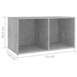 6 Piece TV Cabinet Set Concrete Grey Engineered Wood - Low Angle