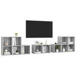 8 Piece TV Cabinet Set Concrete Grey Engineered Wood