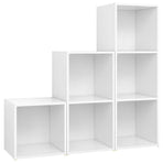 3 Piece TV Cabinet Set White Engineered Wood