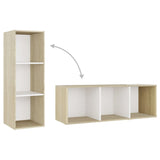 3 Piece TV Cabinet Set White and Sonoma Oak Engineered Wood - 45-Degree Angle
