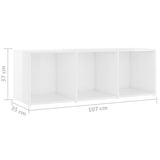 3 Piece TV Cabinet Set High Gloss White Engineered Wood - Extra Image