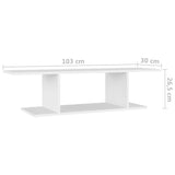 Wall Mounted TV Cabinet White 103x30x26.5 cm - Rear View