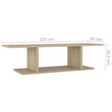 Wall Mounted TV Cabinet Sonoma Oak 103x30x26.5 cm - Rear View