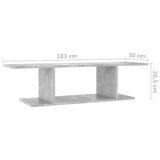 Wall Mounted TV Cabinet Concrete Grey 103x30x26.5 cm - Rear View