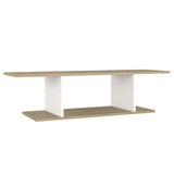 Wall Mounted TV Cabinet White and Sonoma Oak 103x30x26.5 cm - Front View