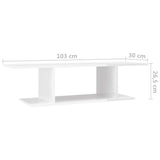 Wall Mounted TV Cabinet High Gloss White 103x30x26.5 cm - Rear View