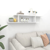 Wall-Mounted TV Shelf White 125x18x23 cm Engineered Wood - Side View