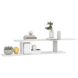 Wall-Mounted TV Shelf White 125x18x23 cm Engineered Wood - Top-Down View