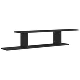 Wall-Mounted TV Shelf Black 125x18x23 cm Engineered Wood - Front View