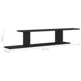 Wall-Mounted TV Shelf Black 125x18x23 cm Engineered Wood - Close-Up Angle