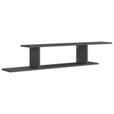 Wall-Mounted TV Shelf Grey 125x18x23 cm Engineered Wood - Front View