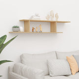 Wall-Mounted TV Shelf Sonoma Oak 125x18x23 cm Engineered Wood - Side View