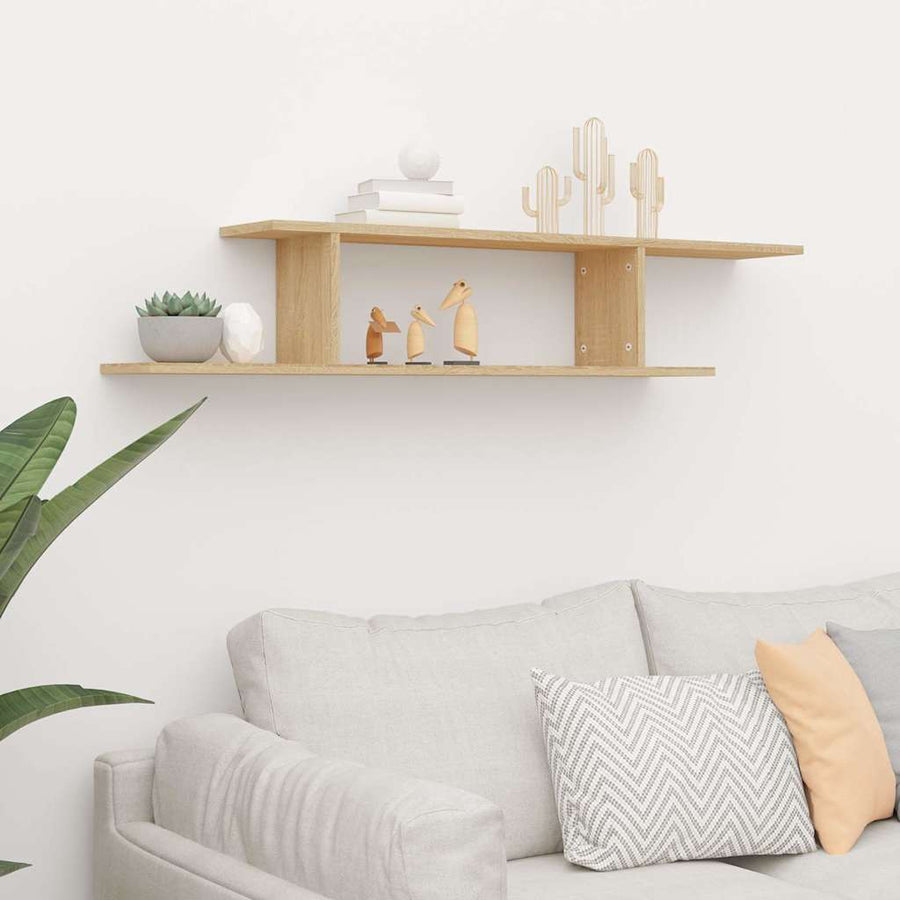 Wall-Mounted TV Shelf Sonoma Oak 125x18x23 cm Engineered Wood