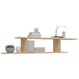 Wall-Mounted TV Shelf Sonoma Oak 125x18x23 cm Engineered Wood - Top-Down View