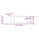 Wall-Mounted TV Shelf Sonoma Oak 125x18x23 cm Engineered Wood - Low Angle