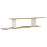 Wall-Mounted TV Shelf White & Sonoma Oak 125x18x23 cm Engineered Wood
