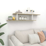 Wall-Mounted TV Shelf White & Sonoma Oak 125x18x23 cm Engineered Wood