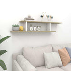 Wall-Mounted TV Shelf White & Sonoma Oak 125x18x23 cm Engineered Wood
