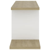 Wall-Mounted TV Shelf White & Sonoma Oak 125x18x23 cm Engineered Wood - Rear View