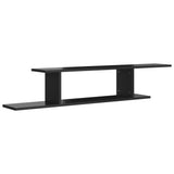 Wall-Mounted TV Shelf High Gloss Black 125x18x23 cm Engineered Wood - Front View