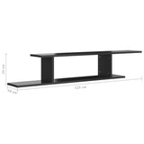 Wall-Mounted TV Shelf High Gloss Black 125x18x23 cm Engineered Wood - Close-Up Angle