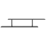 Wall-Mounted TV Shelf High Gloss Grey 125x18x23 cm Engineered Wood - 45-Degree Angle