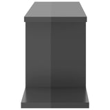 Wall-Mounted TV Shelf High Gloss Grey 125x18x23 cm Engineered Wood - Rear View