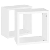 Wall Cube Shelves 2 pcs White 30x15x30 cm