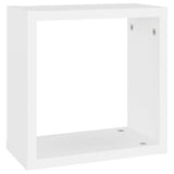Wall Cube Shelves 2 pcs White 30x15x30 cm - 45-Degree Angle