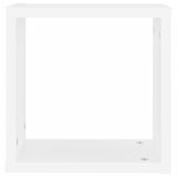 Wall Cube Shelves 2 pcs White 30x15x30 cm - Rear View