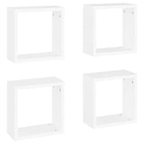 Wall Cube Shelves 4 pcs White 30x15x30 cm - Front View