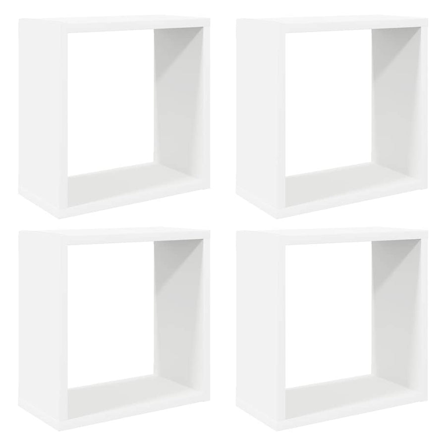 Wall Cube Shelves 4 pcs White 30x15x30 cm