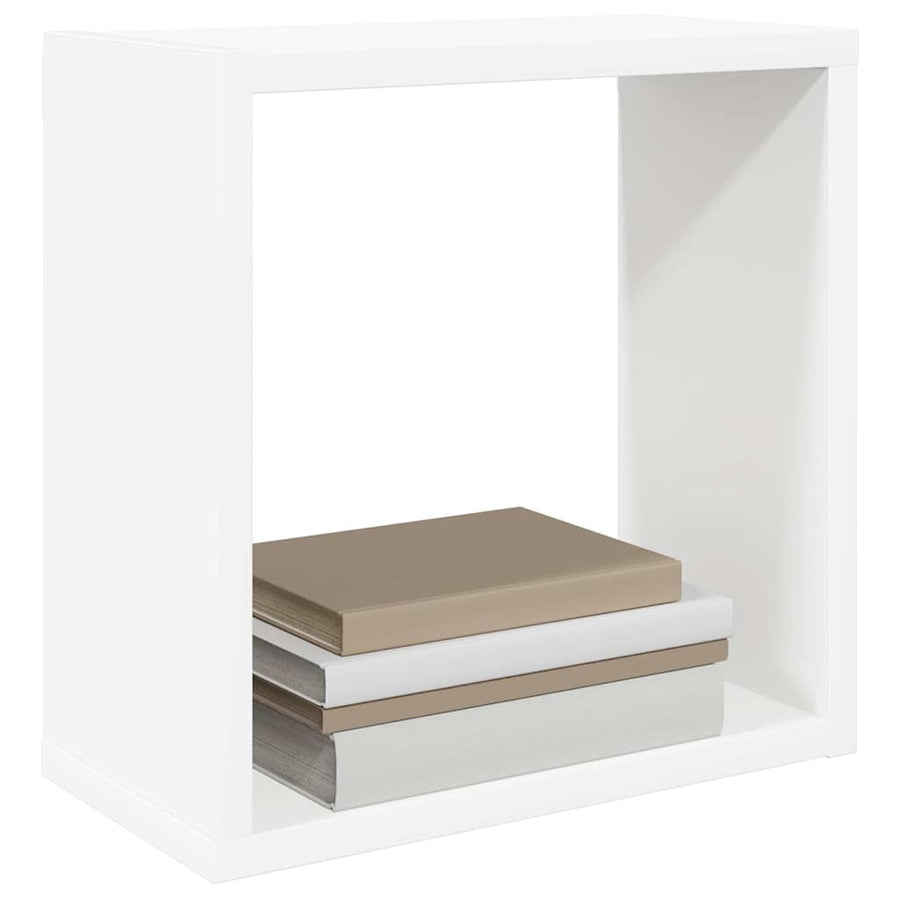 Wall Cube Shelves 4 pcs White 30x15x30 cm