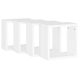 Wall Cube Shelves 4 pcs White 30x15x30 cm - 45-Degree Angle