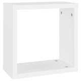 Wall Cube Shelves 4 pcs White 30x15x30 cm - Close-Up Angle