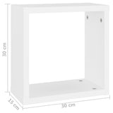 Wall Cube Shelves 4 pcs White 30x15x30 cm - Extra Image