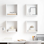 Wall Cube Shelves 4 pcs White 30x15x30 cm