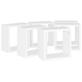 Wall Cube Shelves 6 pcs White 30x15x30 cm - Rear View