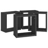 Wall Cube Shelves 4 pcs Black 30x15x30 cm - Rear View