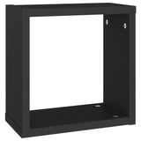 Wall Cube Shelves 4 pcs Black 30x15x30 cm - Close-Up Angle