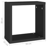 Wall Cube Shelves 4 pcs Black 30x15x30 cm - Extra Image