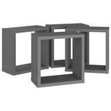 Wall Cube Shelves 4 pcs Grey 30x15x30 cm - Rear View