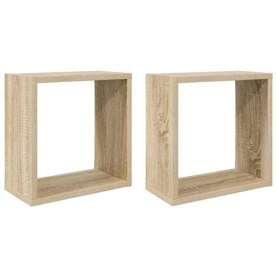 Wall Cube Shelves 2 pcs Sonoma Oak 30x15x30 cm