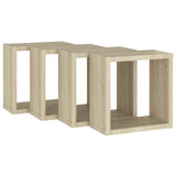 Wall Cube Shelves 4 pcs Sonoma Oak 30x15x30 cm - 45-Degree Angle