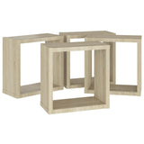 Wall Cube Shelves 4 pcs Sonoma Oak 30x15x30 cm - Rear View