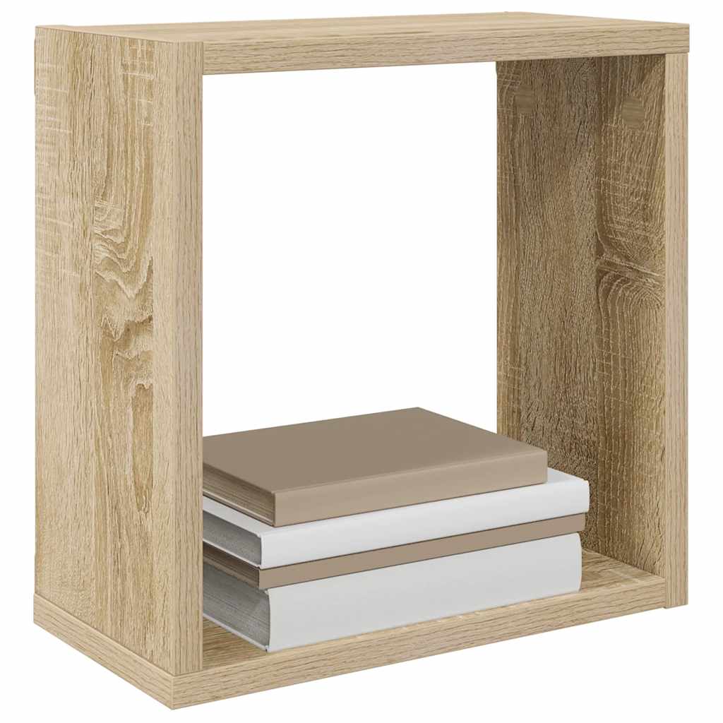 Wall Cube Shelves 6 pcs Sonoma Oak 30x15x30 cm