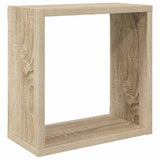 Wall Cube Shelves 6 pcs Sonoma Oak 30x15x30 cm - 45-Degree Angle