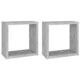 Wall Cube Shelves 2 pcs Concrete Grey 30x15x30 cm - Front View