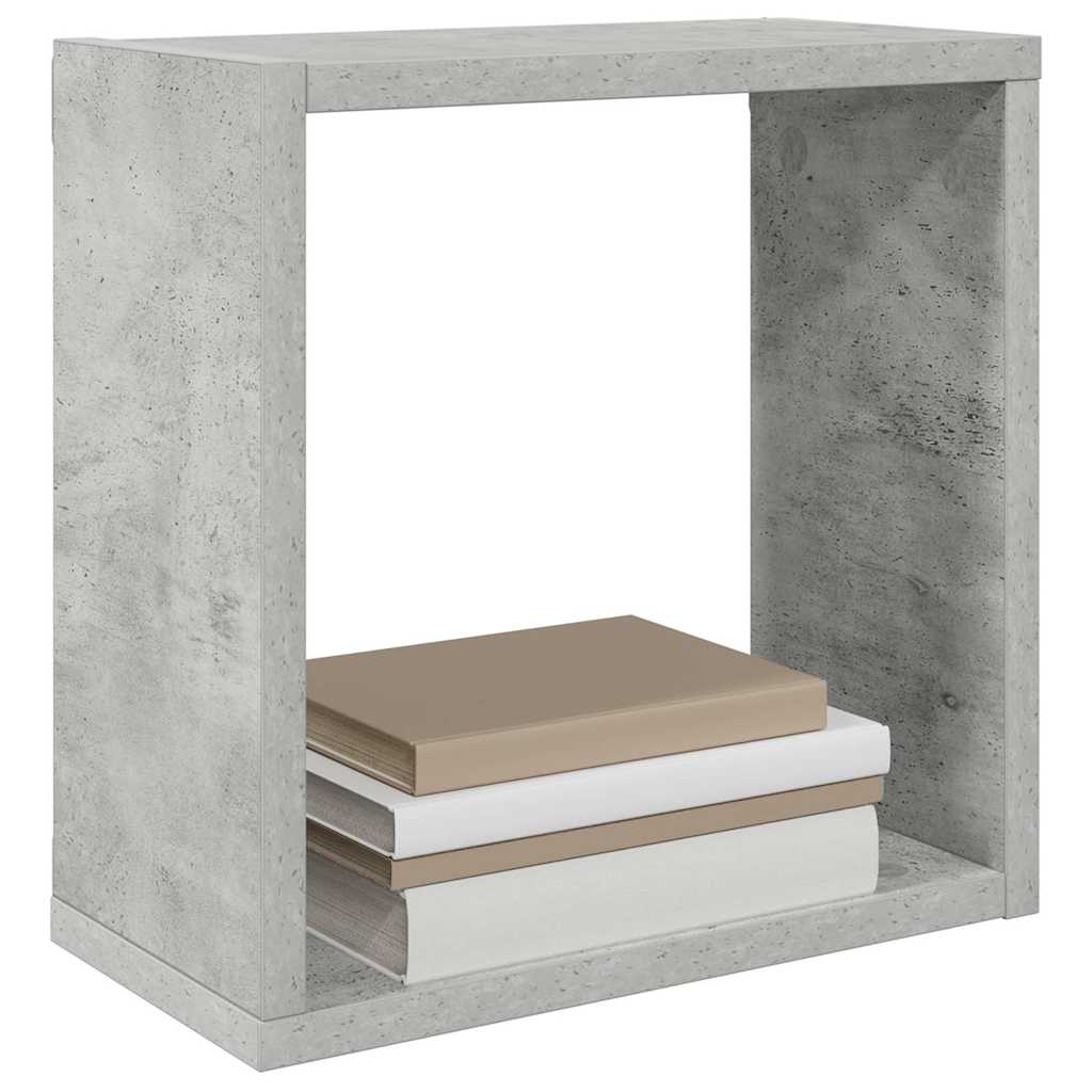 Wall Cube Shelves 2 pcs Concrete Grey 30x15x30 cm