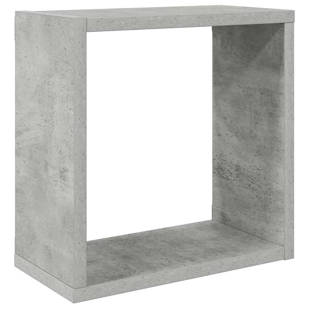 Wall Cube Shelves 2 pcs Concrete Grey 30x15x30 cm